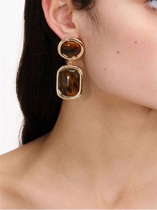 Brown enamel earrings SELF PORTRAIT | SS26643EGDGOLD